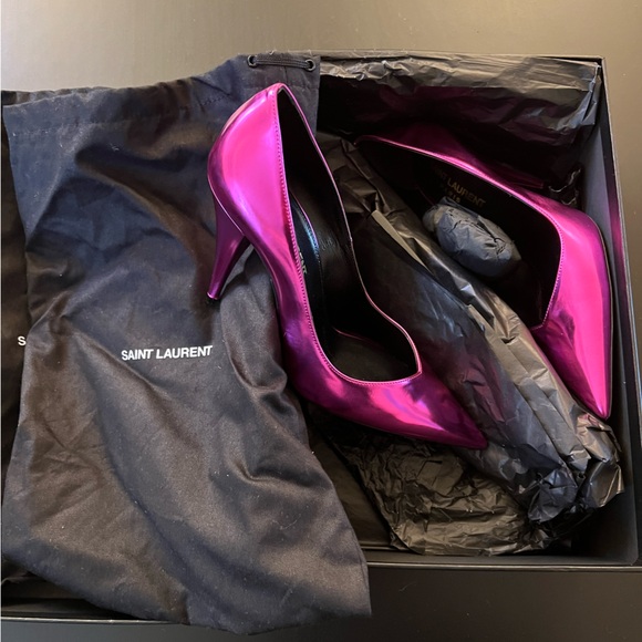 Saint Laurent - Kiki 100 Pump Vitellino Laminato - Picture 5 of 16